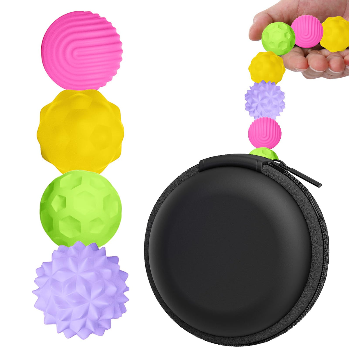 BUSOHA silicone fidget ball with varied textures for calm focus.