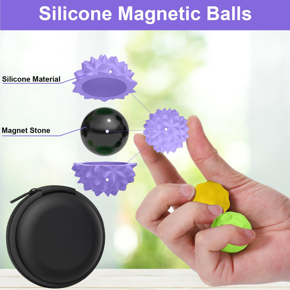 Compact BUSOHA silicone fidget balls for on-the-go use.