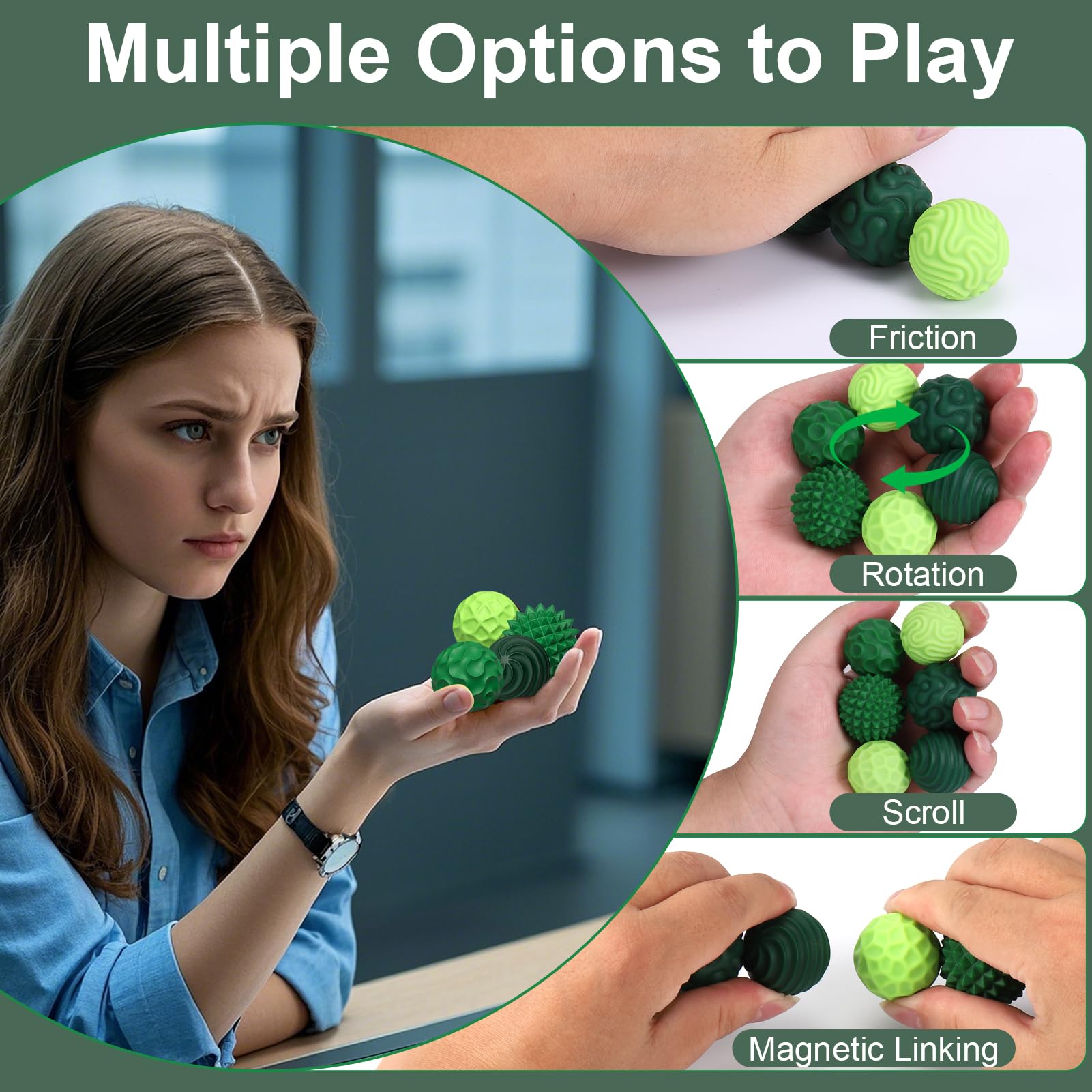 BUSOHA silicone fidget ball magnets offer engaging, quiet interaction