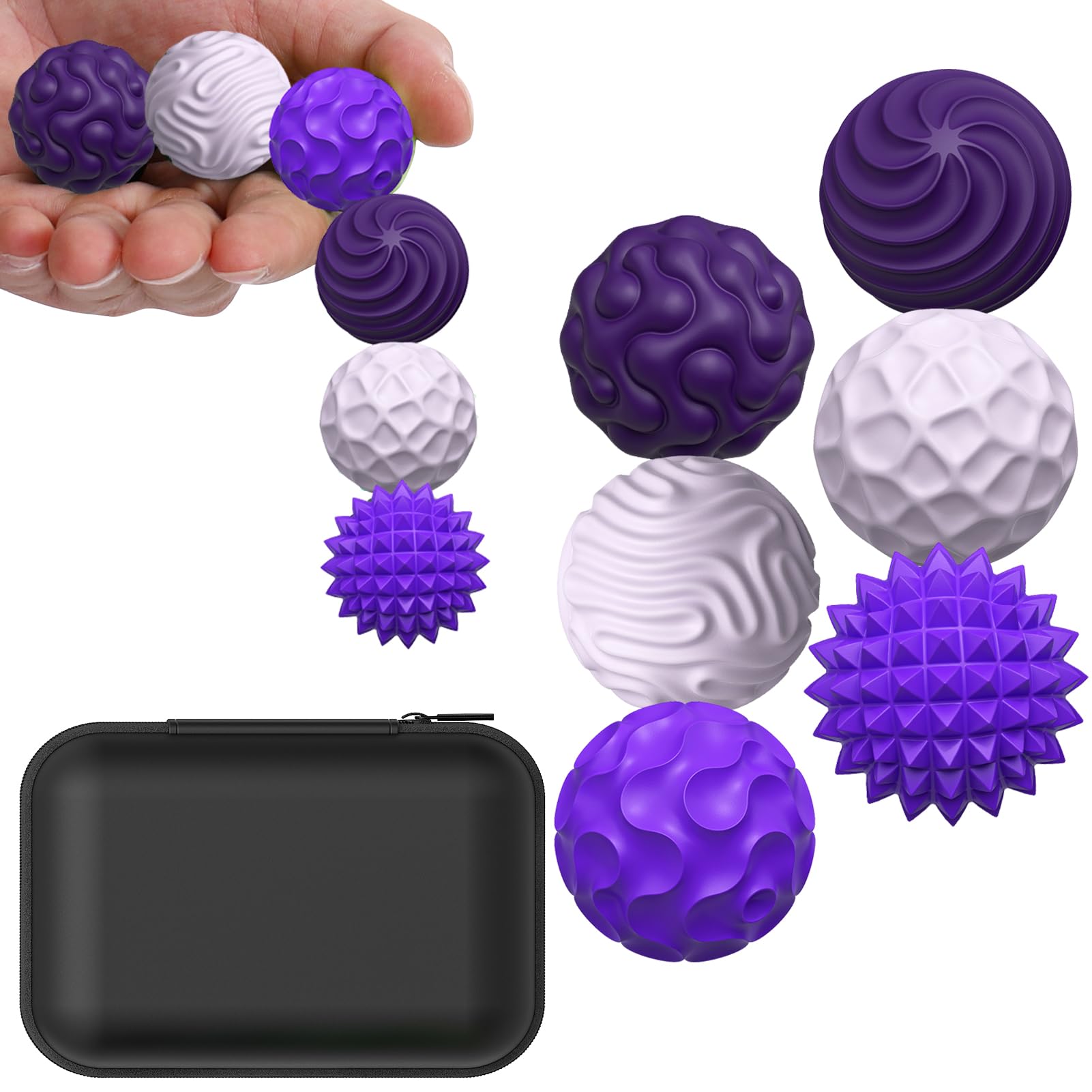 BUSOHA silicone fidget ball six-pack for portable stress relief