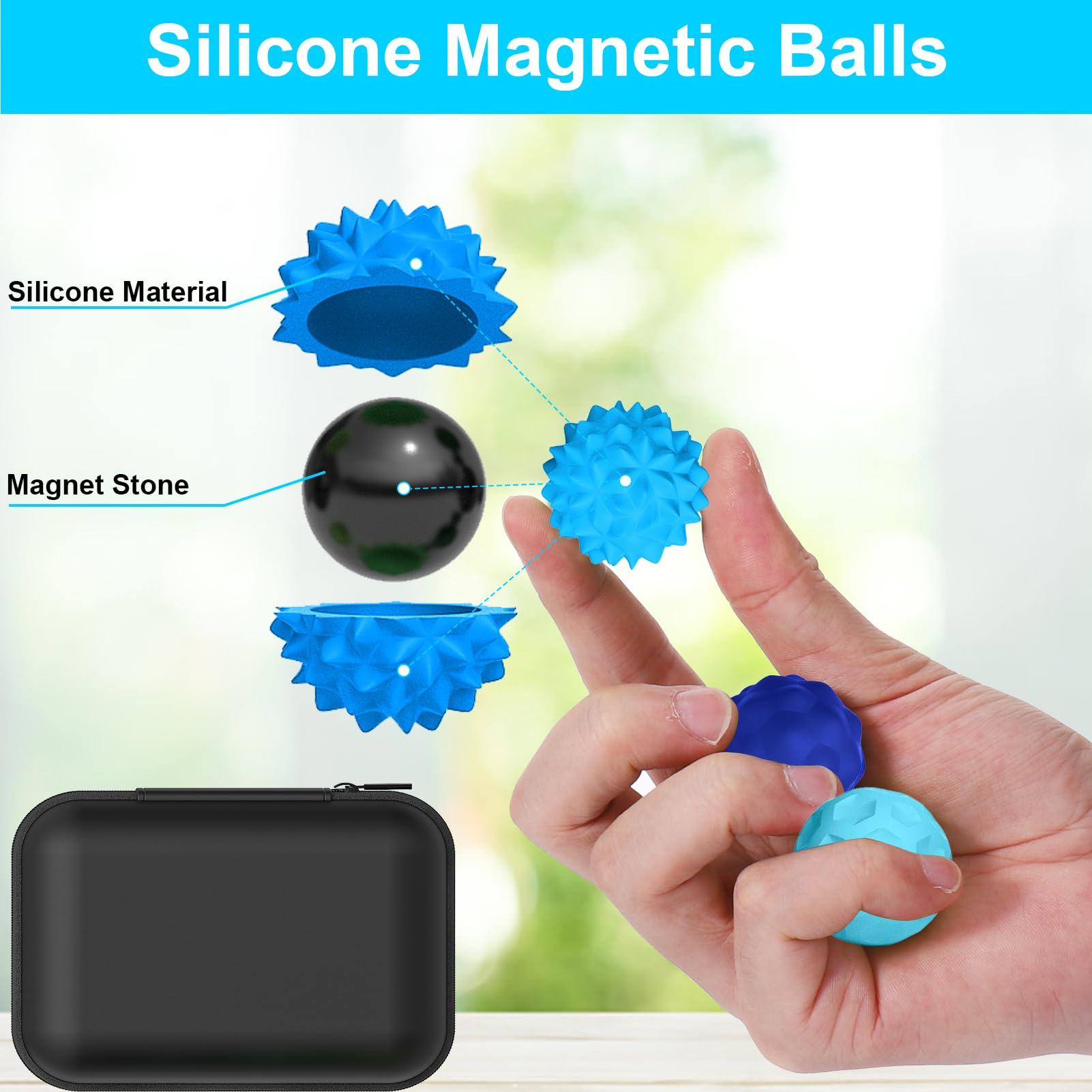 BUSOHA silicone fidget ball promotes stress relief and focused attention in quiet use.