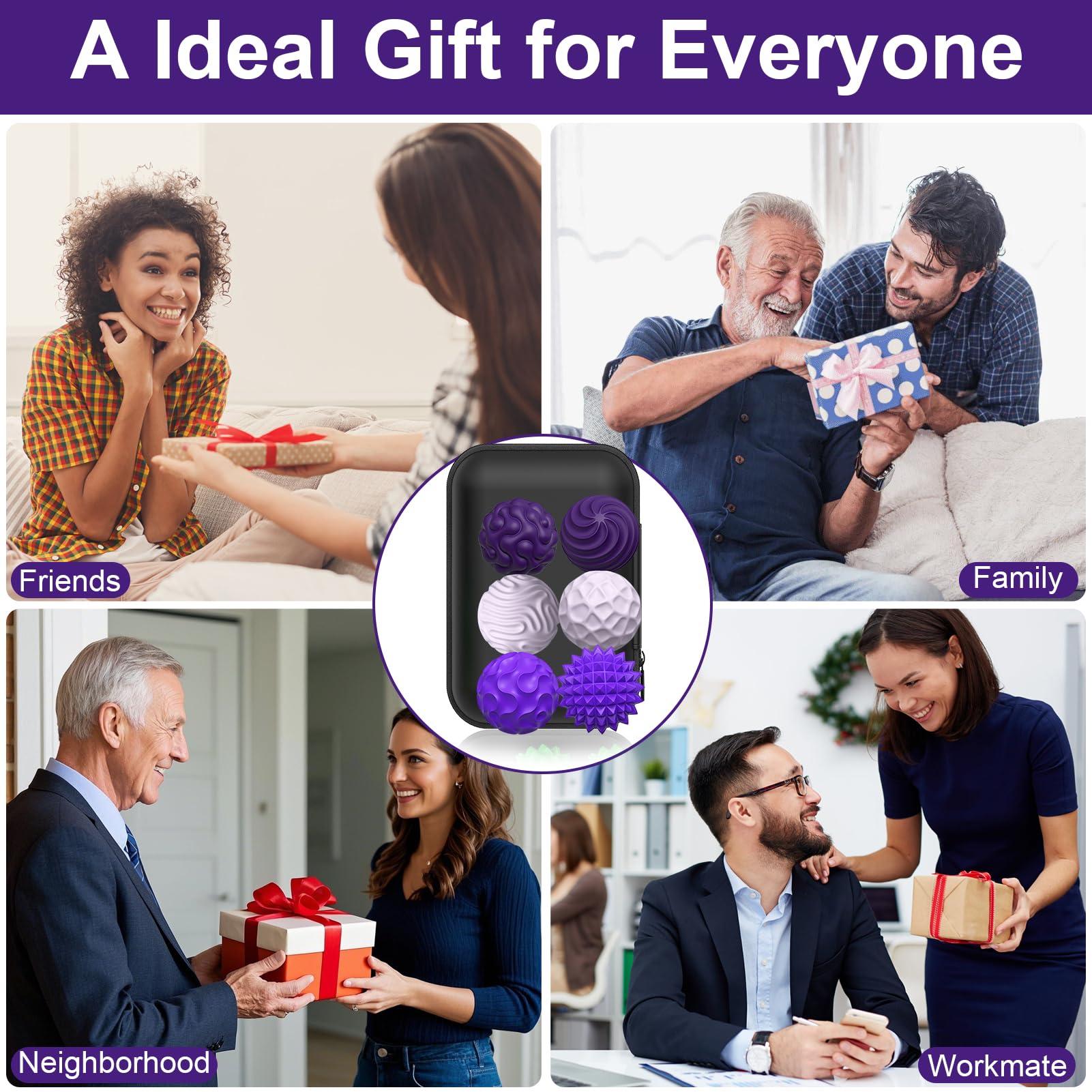 BUSOHA silicone fidget ball stress relief on the go supports calm moments