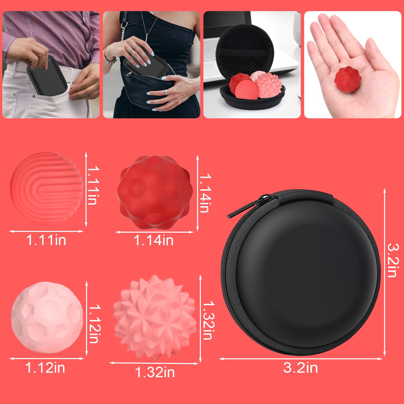 BUSOHA silicone fidget ball texture 1 for tactile calm.