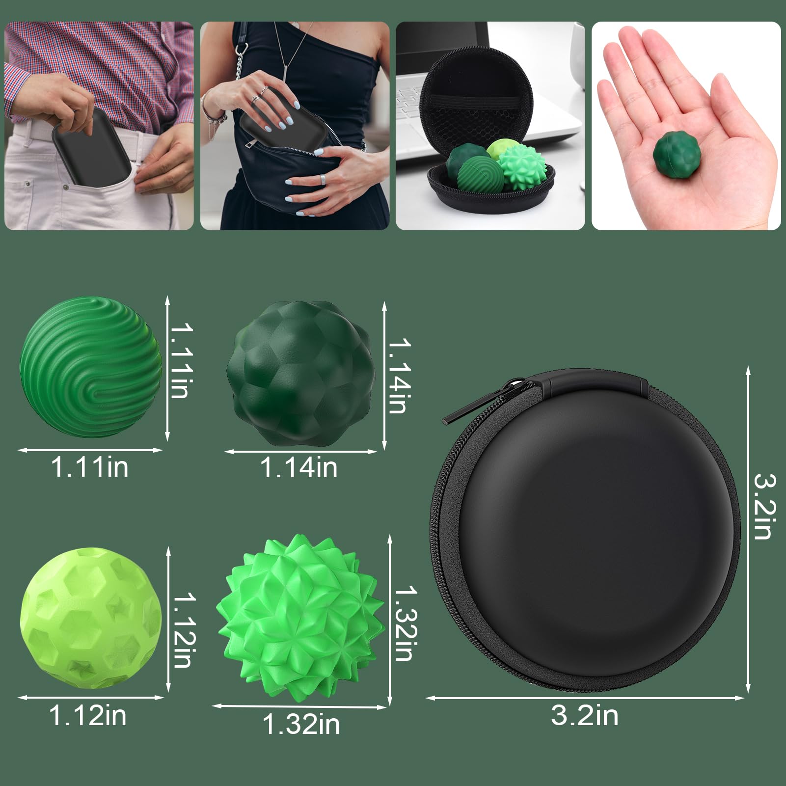 BUSOHA silicone fidget ball smooth texture demonstrates calming, quiet tactile stimulation.
