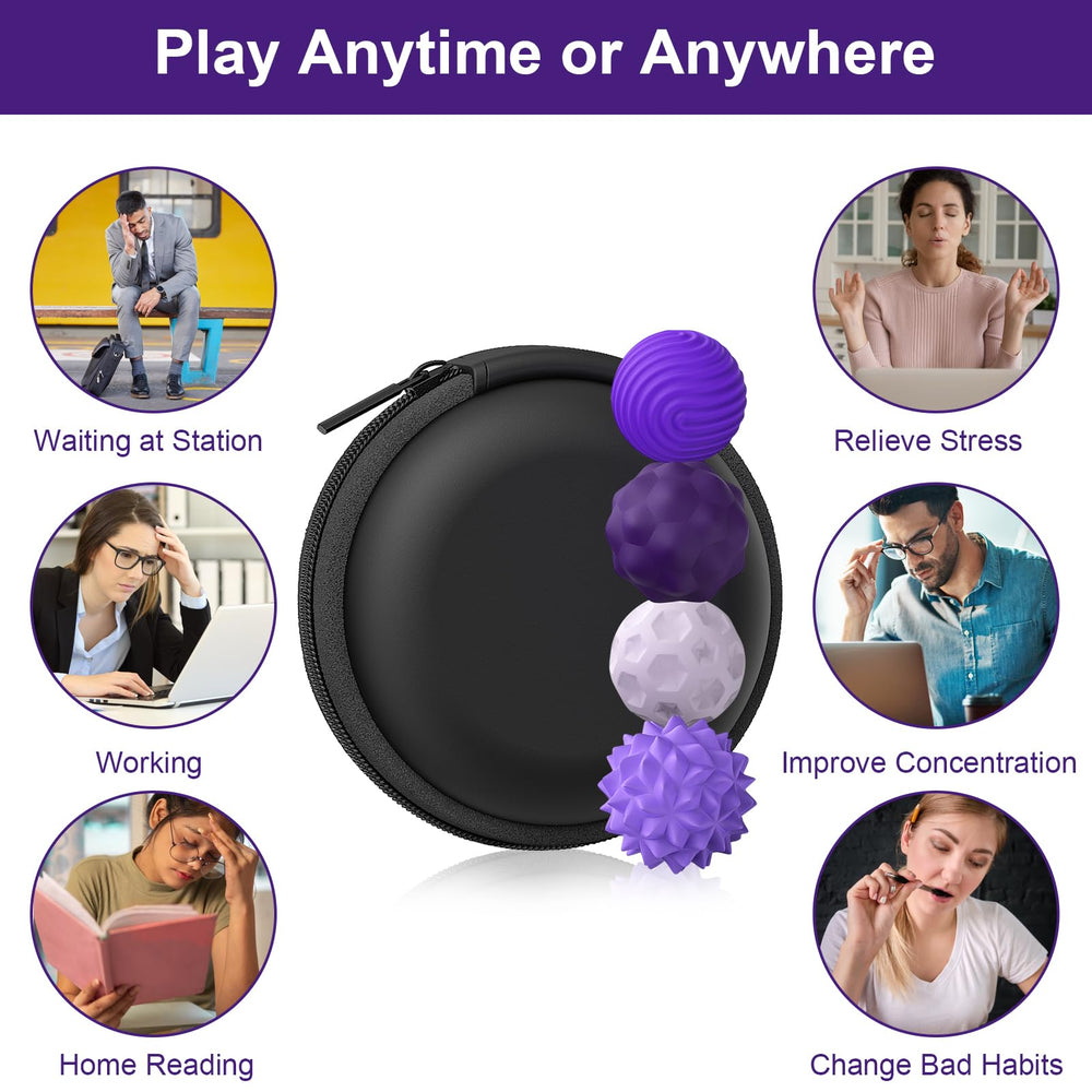 BUSOHA silicone fidget balls compact size fits pocket for on-the-go use.