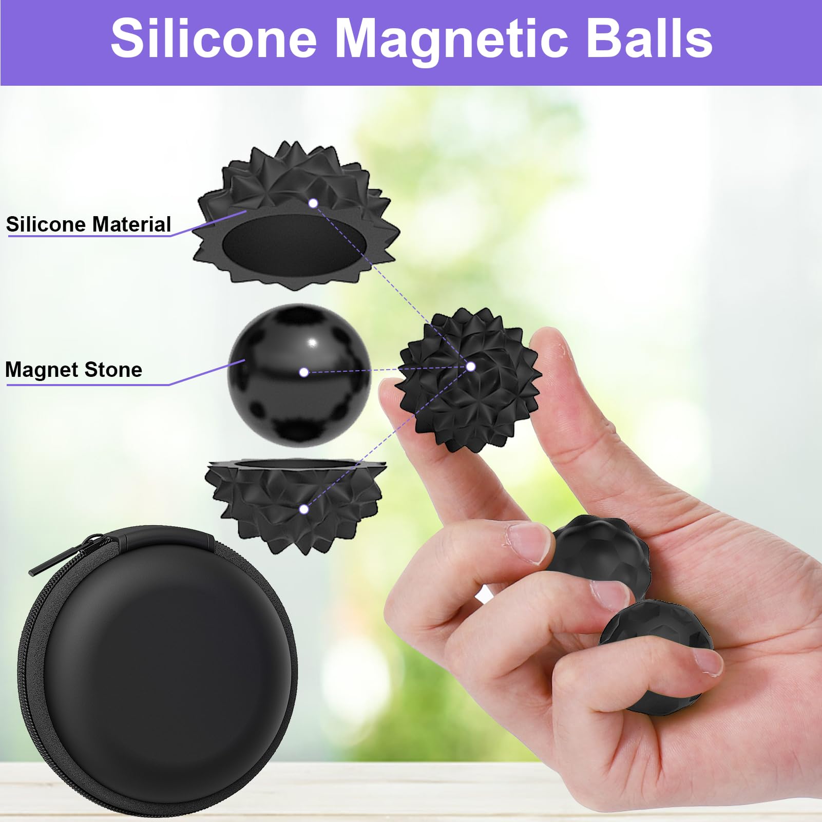 BUSOHA compact silicone fidget balls ideal for on-the-go relief