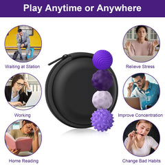 BUSOHA silicone fidget balls compact size fits pocket for on-the-go use.