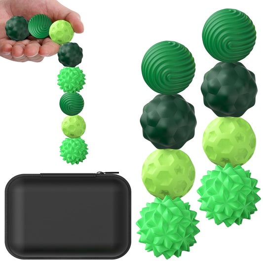 BUSOHA green silicone fidget balls eight-pack for calming stress relief