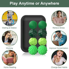BUSOHA gift-ready eight-pack silicone fidget balls in green