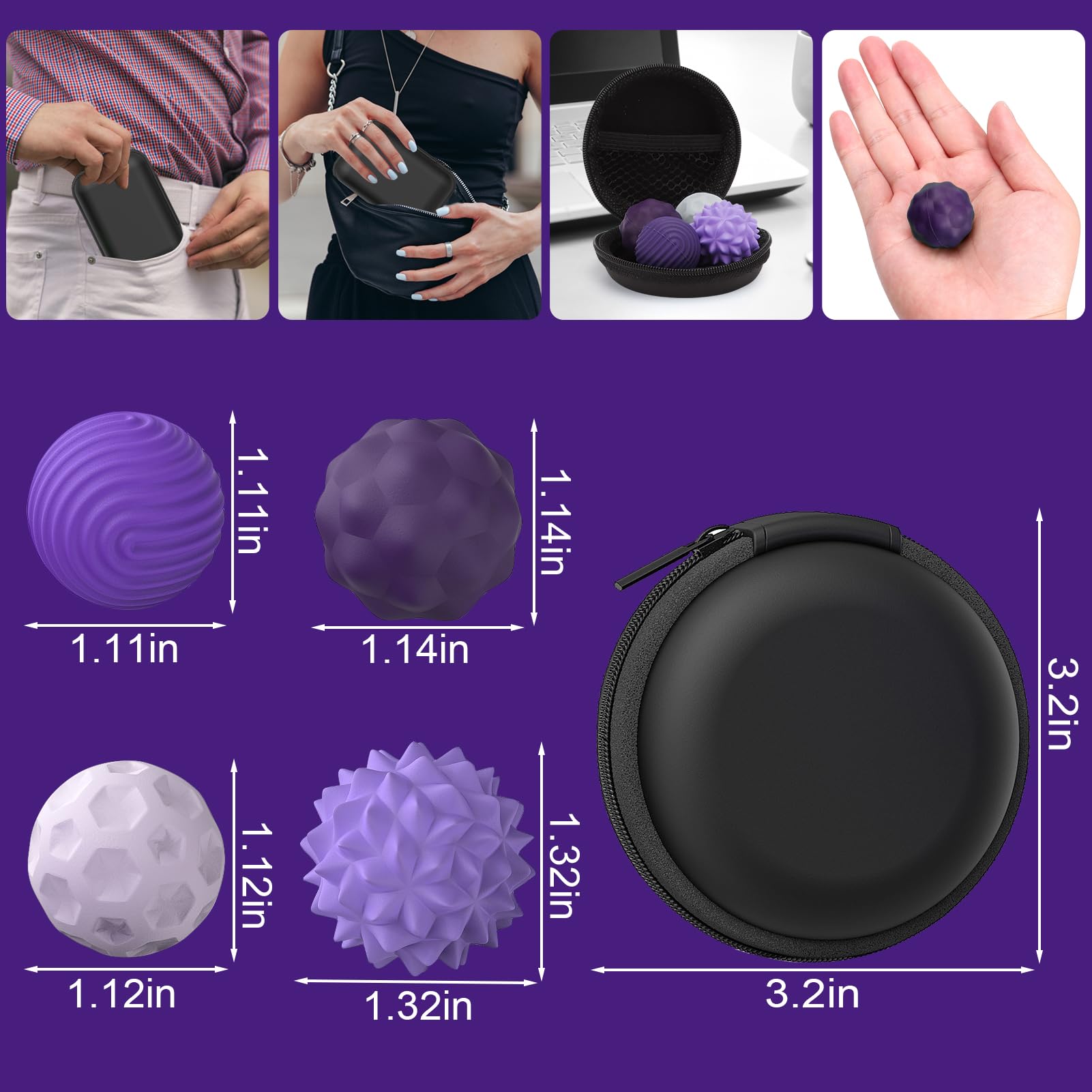 BUSOHA silicone fidget balls texture one close-up highlighting tactile focus.