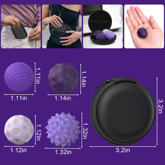 BUSOHA silicone fidget balls texture one close-up highlighting tactile focus.