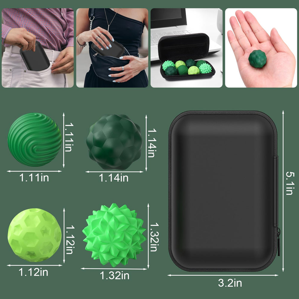 BUSOHA fidget balls with four textures for varied tactile feedback