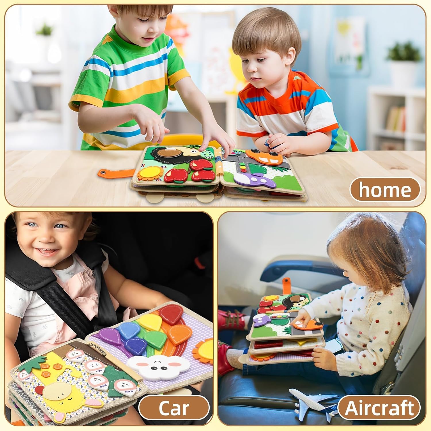 Busy Board 3D fabric picture book pages add depth for storytelling