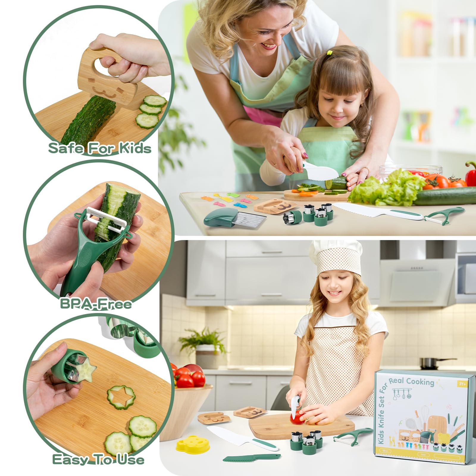 Busy edition 18pcs kids cooking set vegetable peeler for quick prep tasks