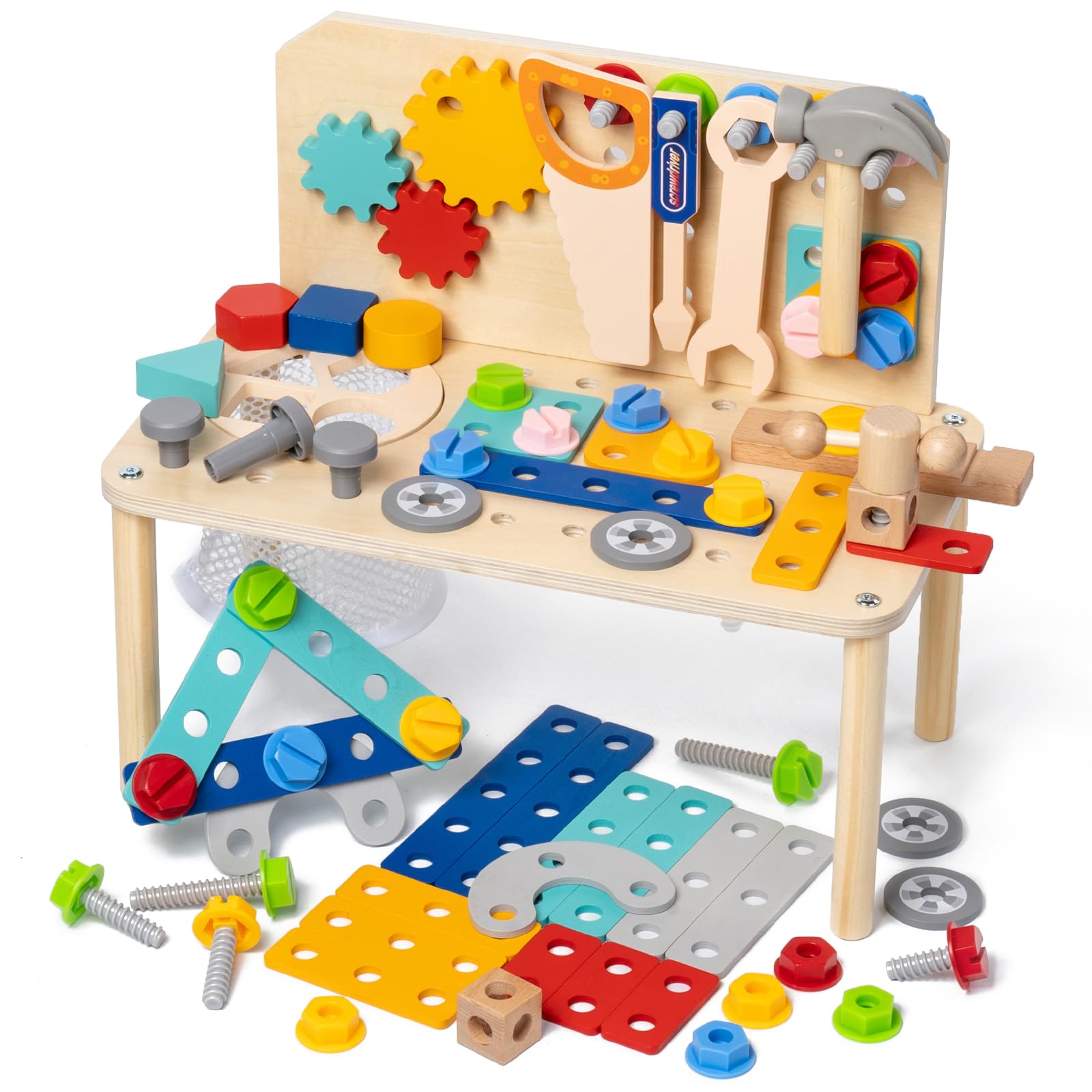 Busy Edition gears and connectors promote cause-and-effect thinking during play