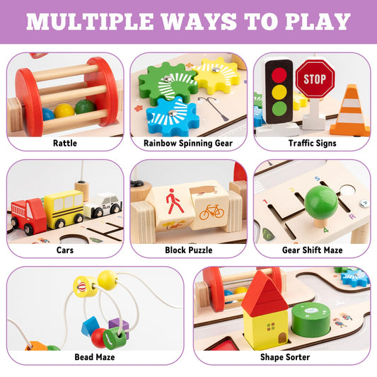 Busy edition rainbow gear spin table highlighting colorful gears for visual tracking
