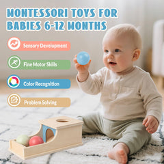 Busy Edition wooden balls fit holes to strengthen hand-eye coordination