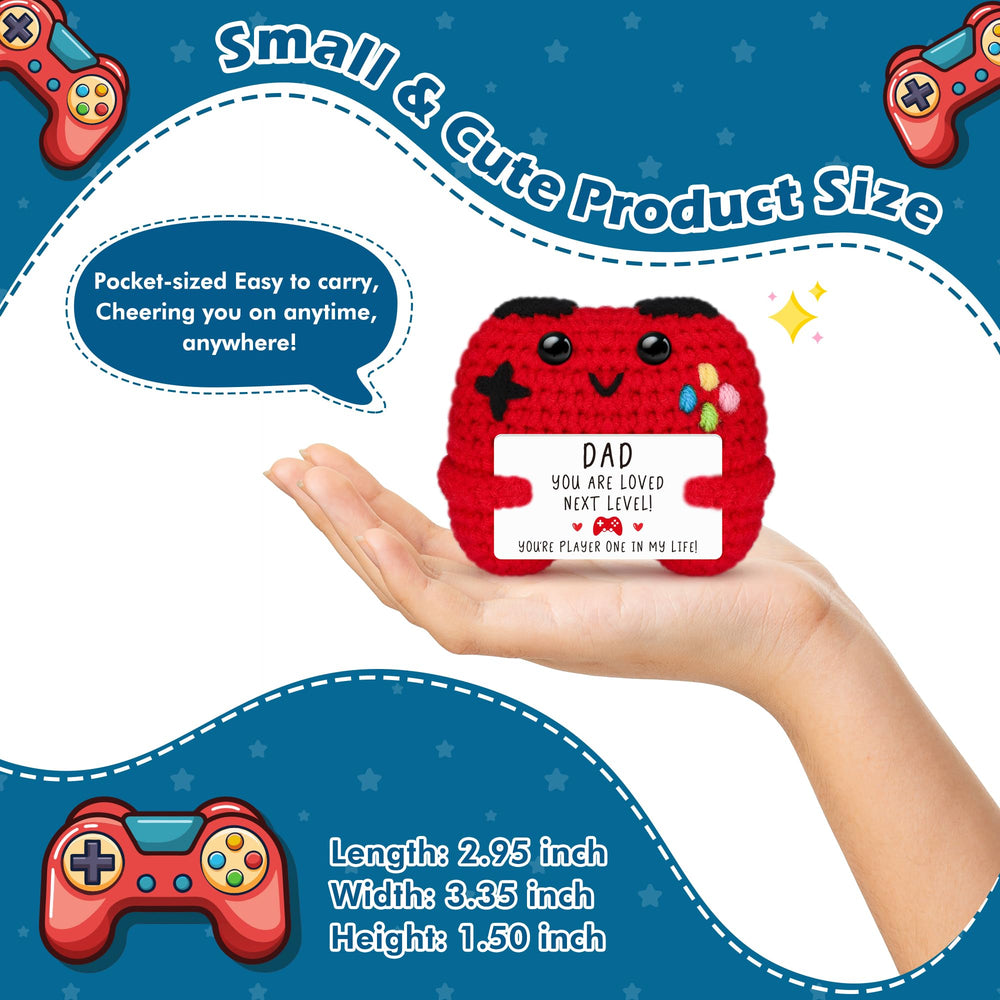 Busy Gaming Life crochet controller with card expresses appreciation and encouragement.