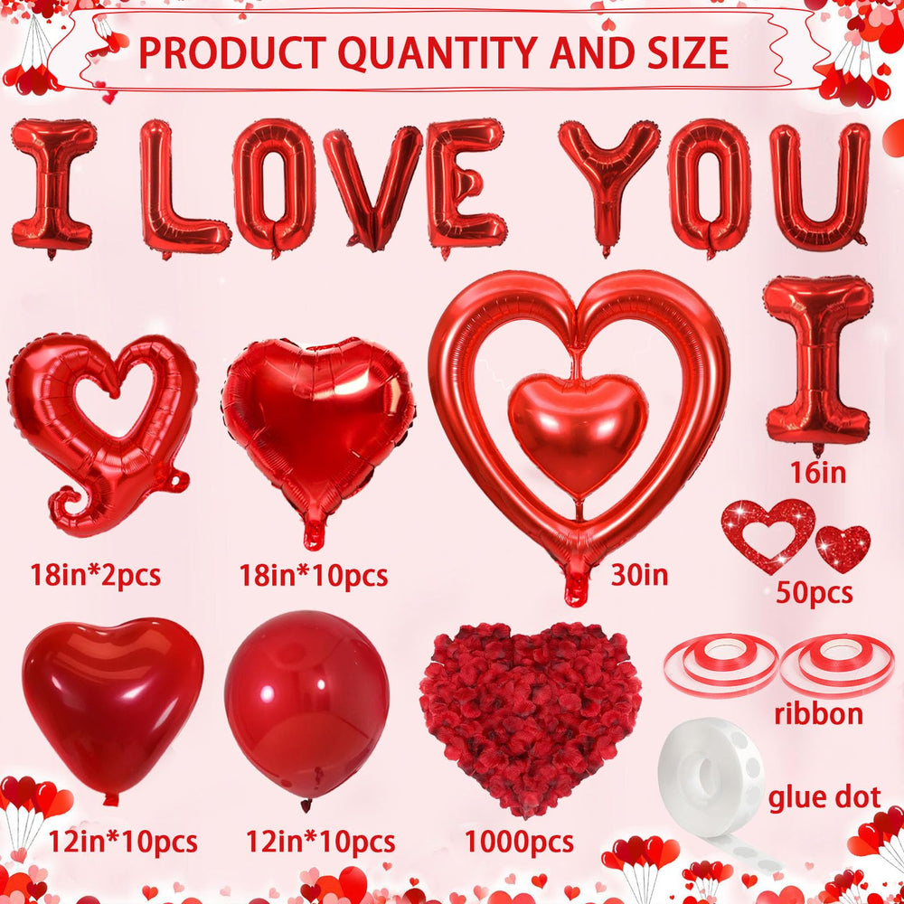 Butiomom 18in red heart foil balloons for dazzling focal points