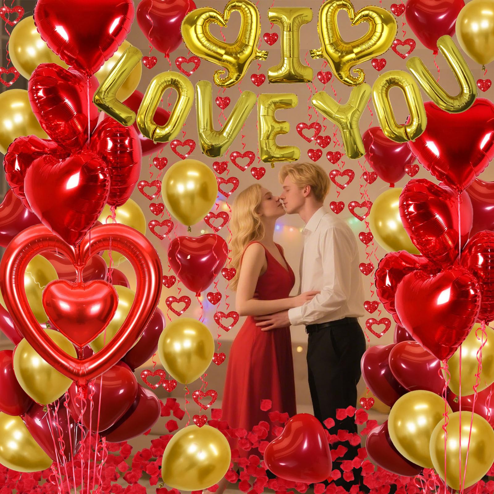 Butiomom gold hollow heart balloons 18in provide elegant dimensional detail