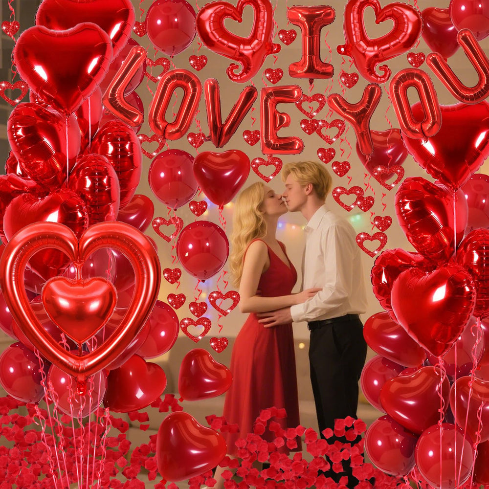 Butiomom red fake rose petals add tactile romance to tables
