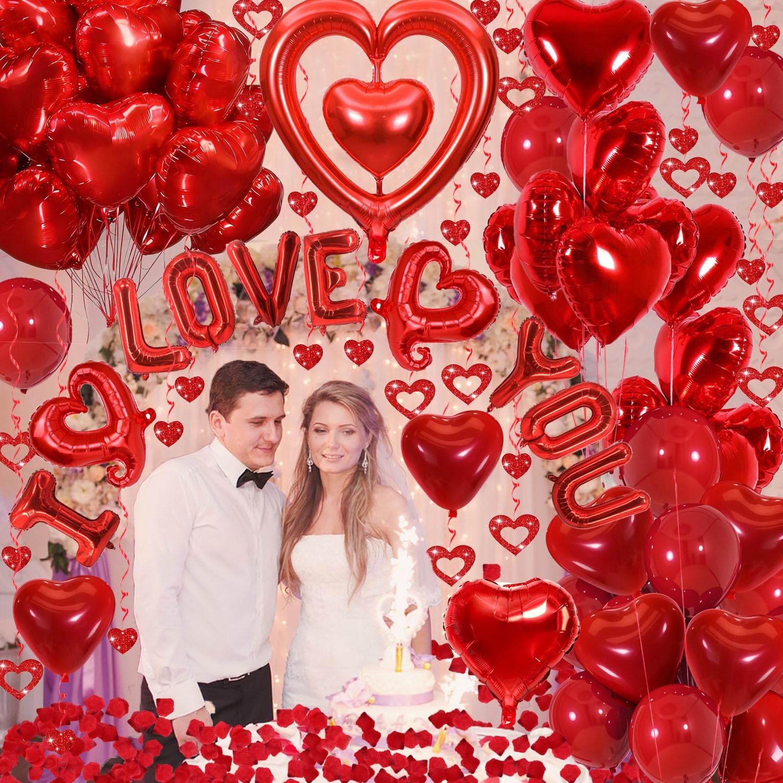 Butiomom red heart hanging decor creates elegant, eye-catching accents