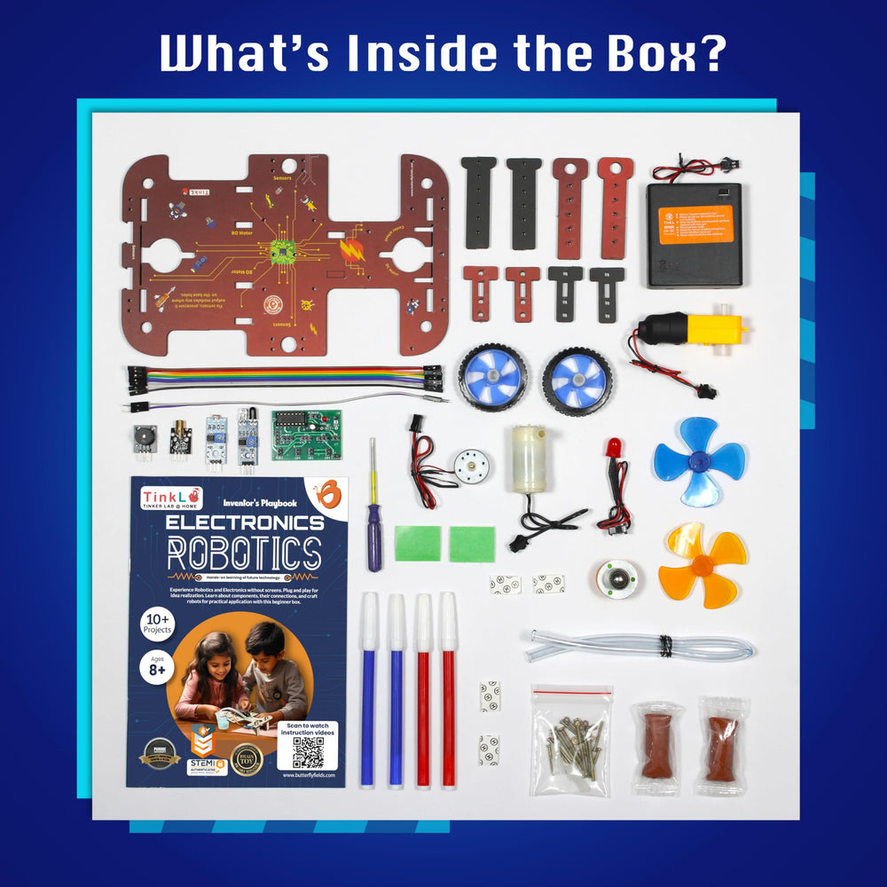 Butterfly EduFields kit enables line-following and obstacle-avoidance experiments for practical STEM skills.