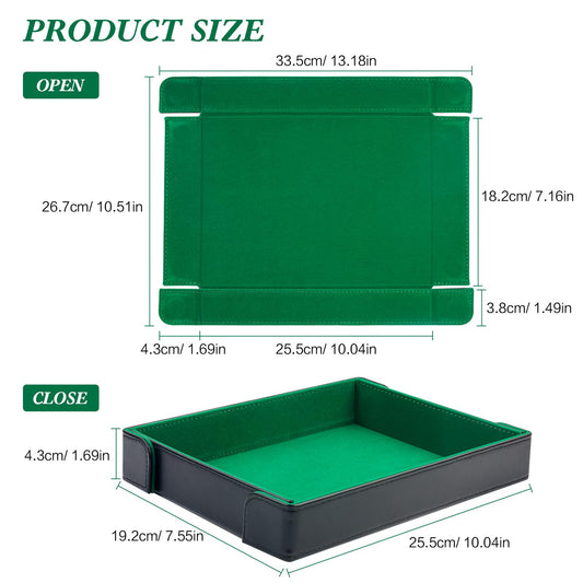 Buweeo dice tray with green felt surface cushions dice and reduces noise