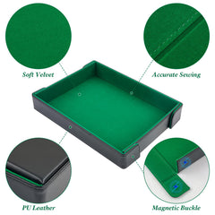 Open Buweeo tray demonstrates spacious fold-out surface for dice rolling