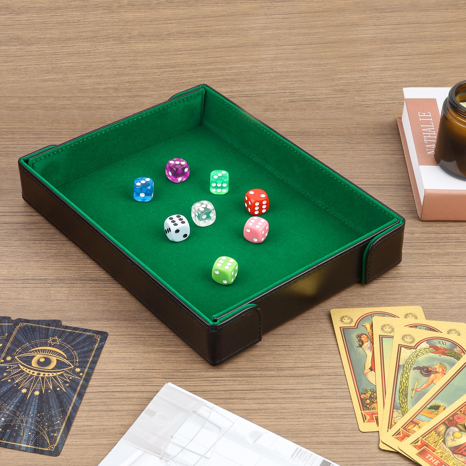 Buweeo tray rectangle 13 by 10.5 inches supports various dice games