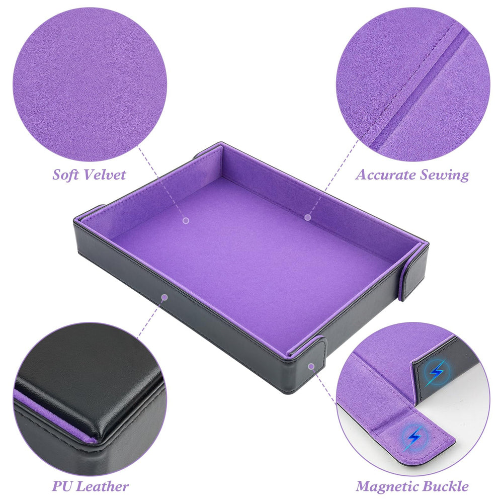 Buweeo magnetic folding dice tray enables quiet setup and secure edges