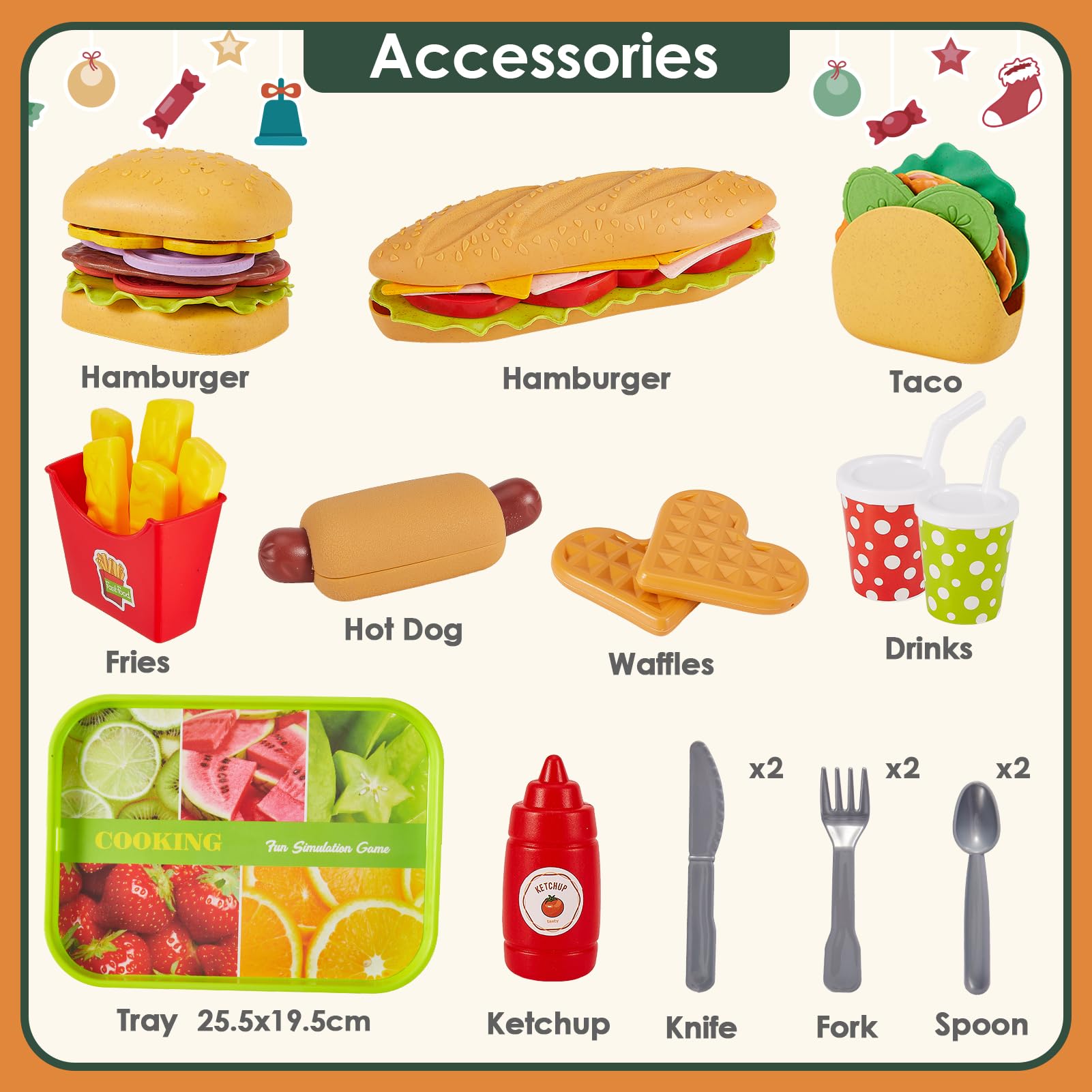 Durable plastic Buyger kitchen toy with tray for organized storage