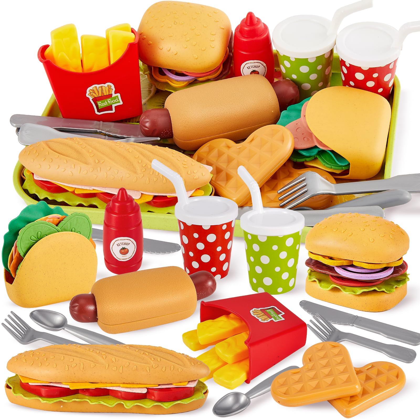 Buyger fast food play set showing a detailed burger for imaginative meals