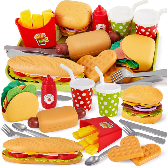 Buyger fast food play set showing a detailed burger for imaginative meals