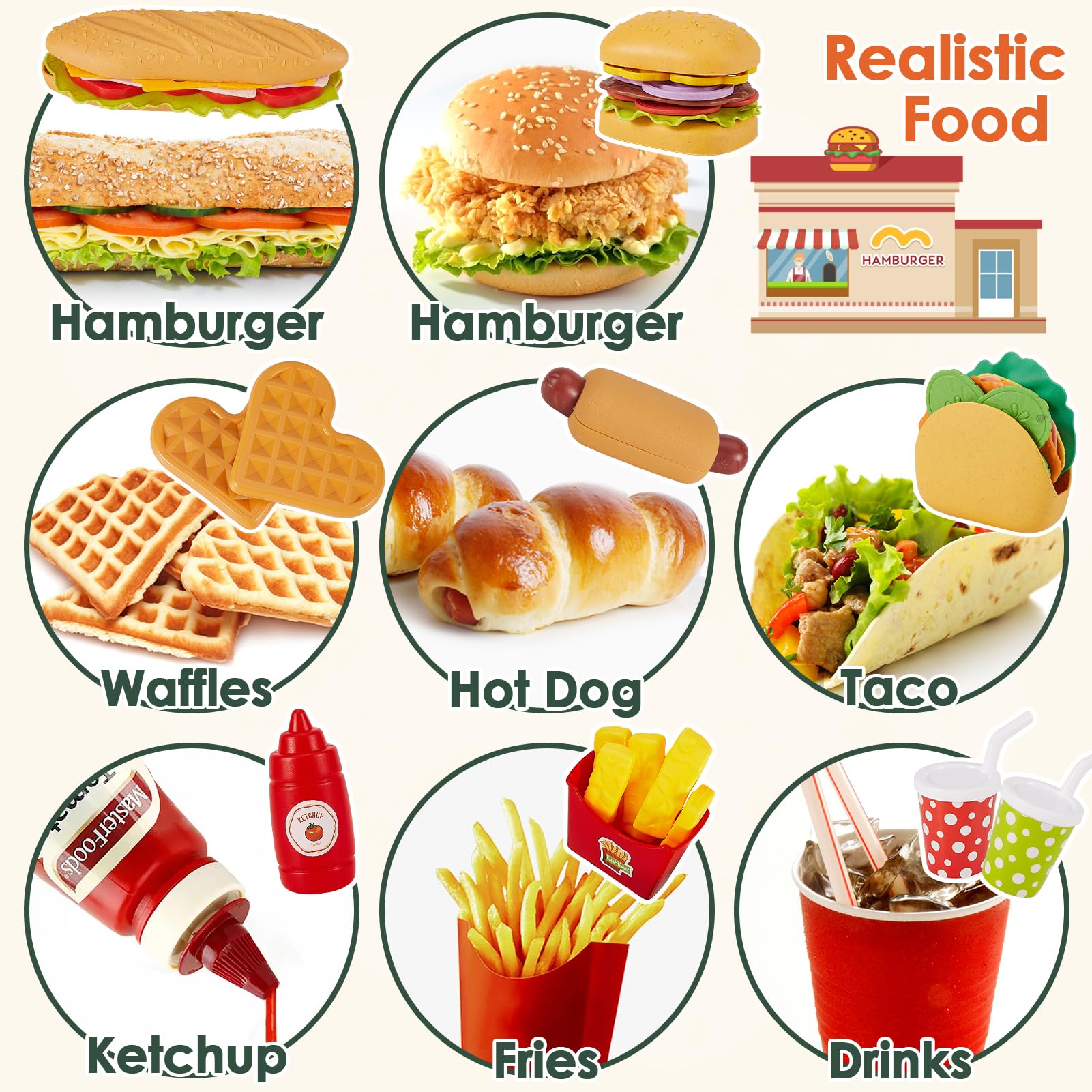 Take apart play food pieces encouraging repeated assembly and creativity by Buyger
