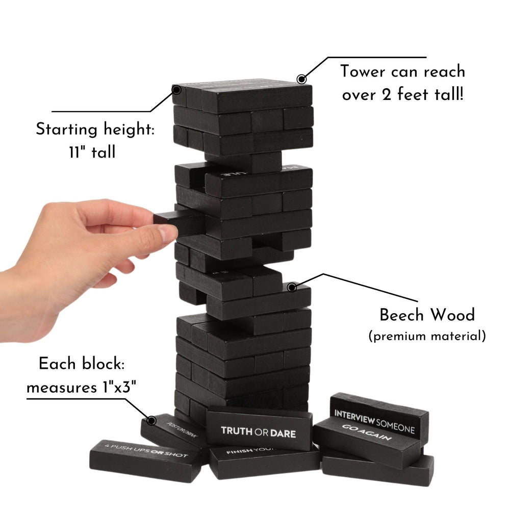 Buzzed Blocks block removal action with cheers and lighthearted challenges