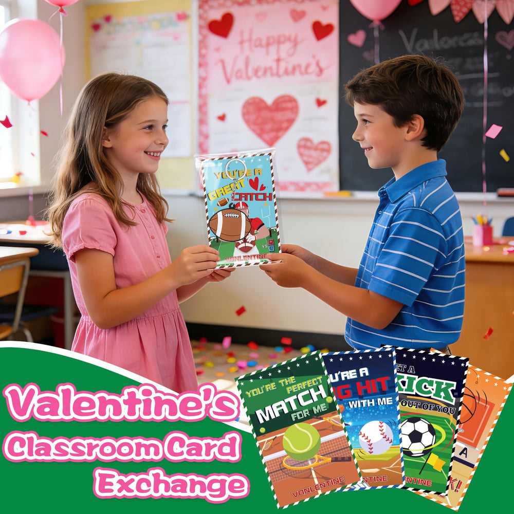 BVAROLYTH soccer keychain and valentines card for gift exchanges.