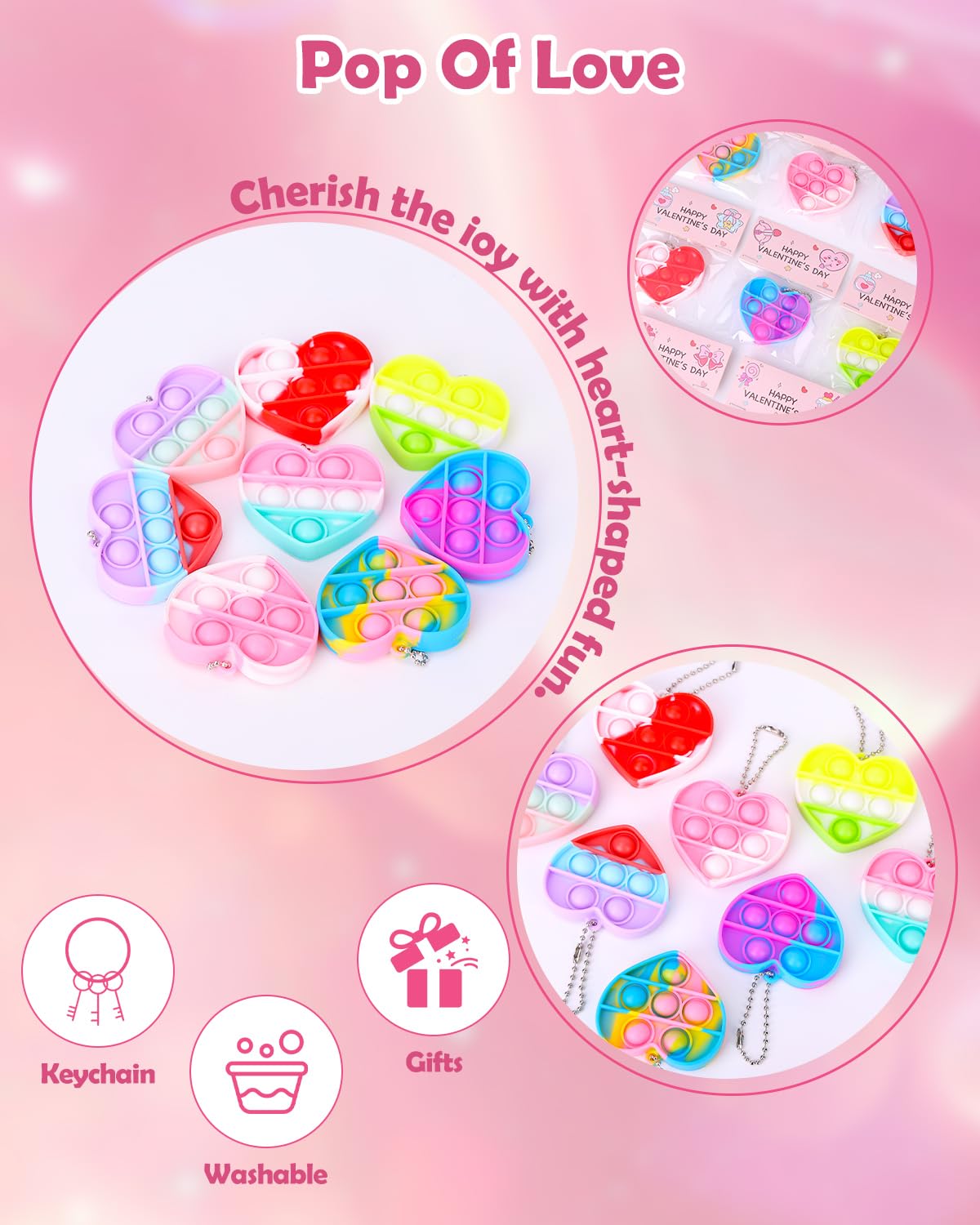 BVCNIG 32 individual heart fidget toys ready for classroom sharing.