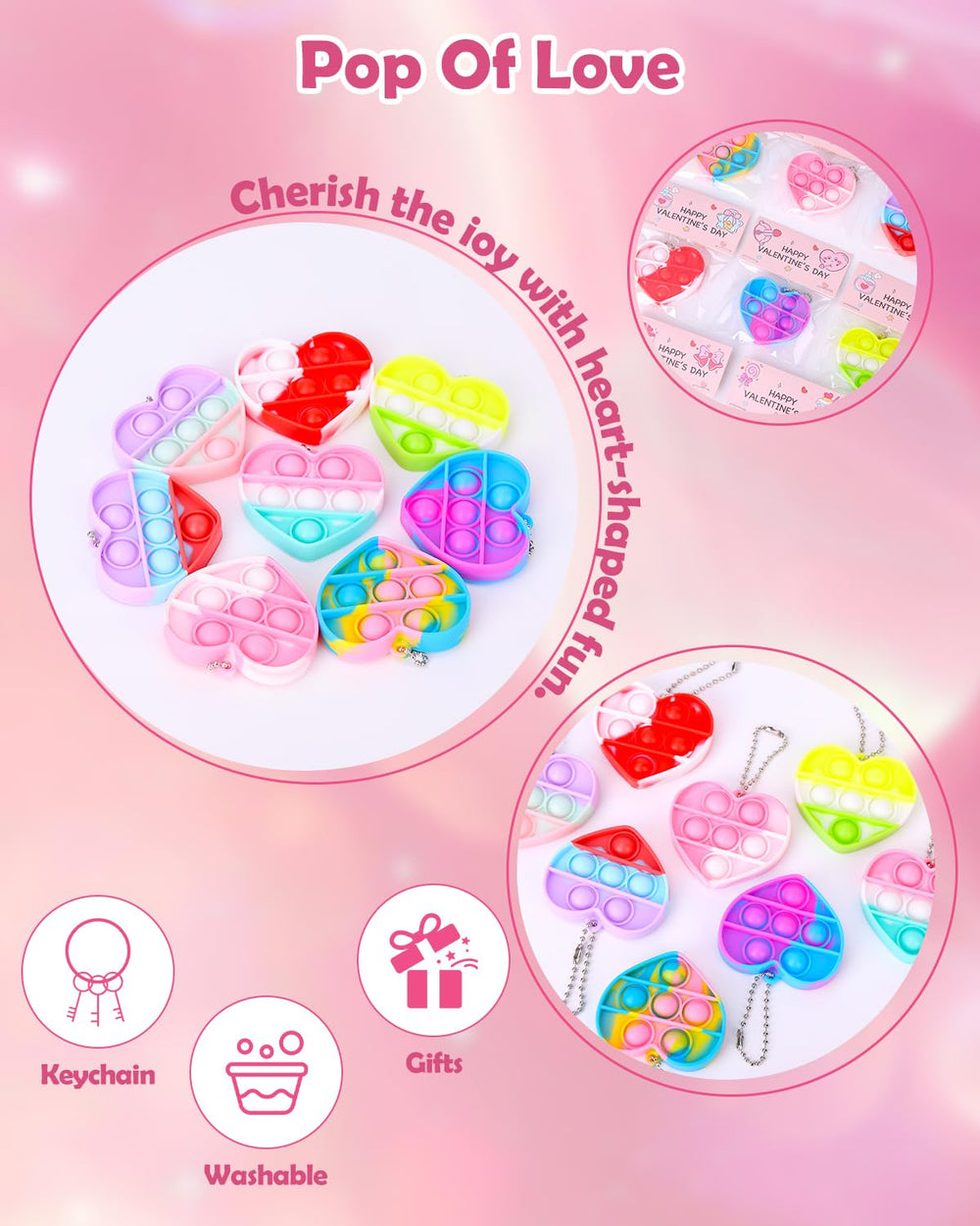BVCNIG 32 individual heart fidget toys ready for classroom sharing.