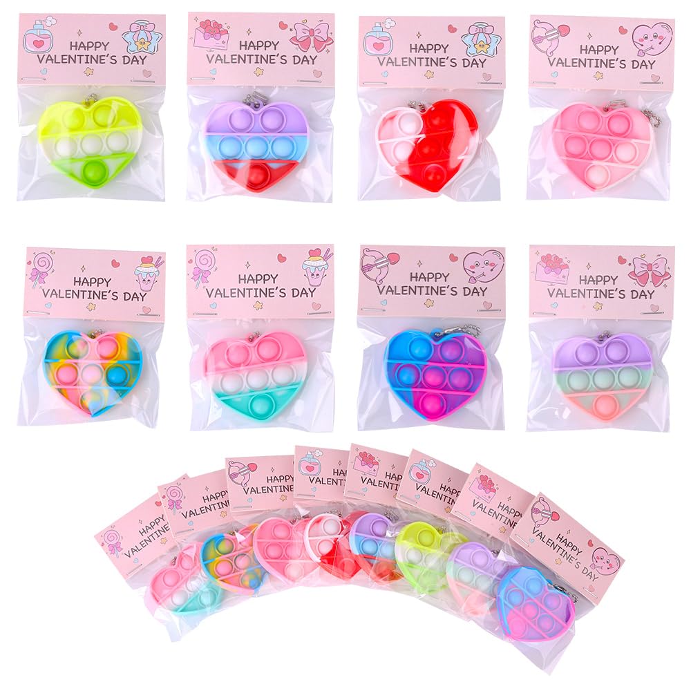 BVCNIG 32-pack valentines heart fidget toys for classroom gifting and exchanges.