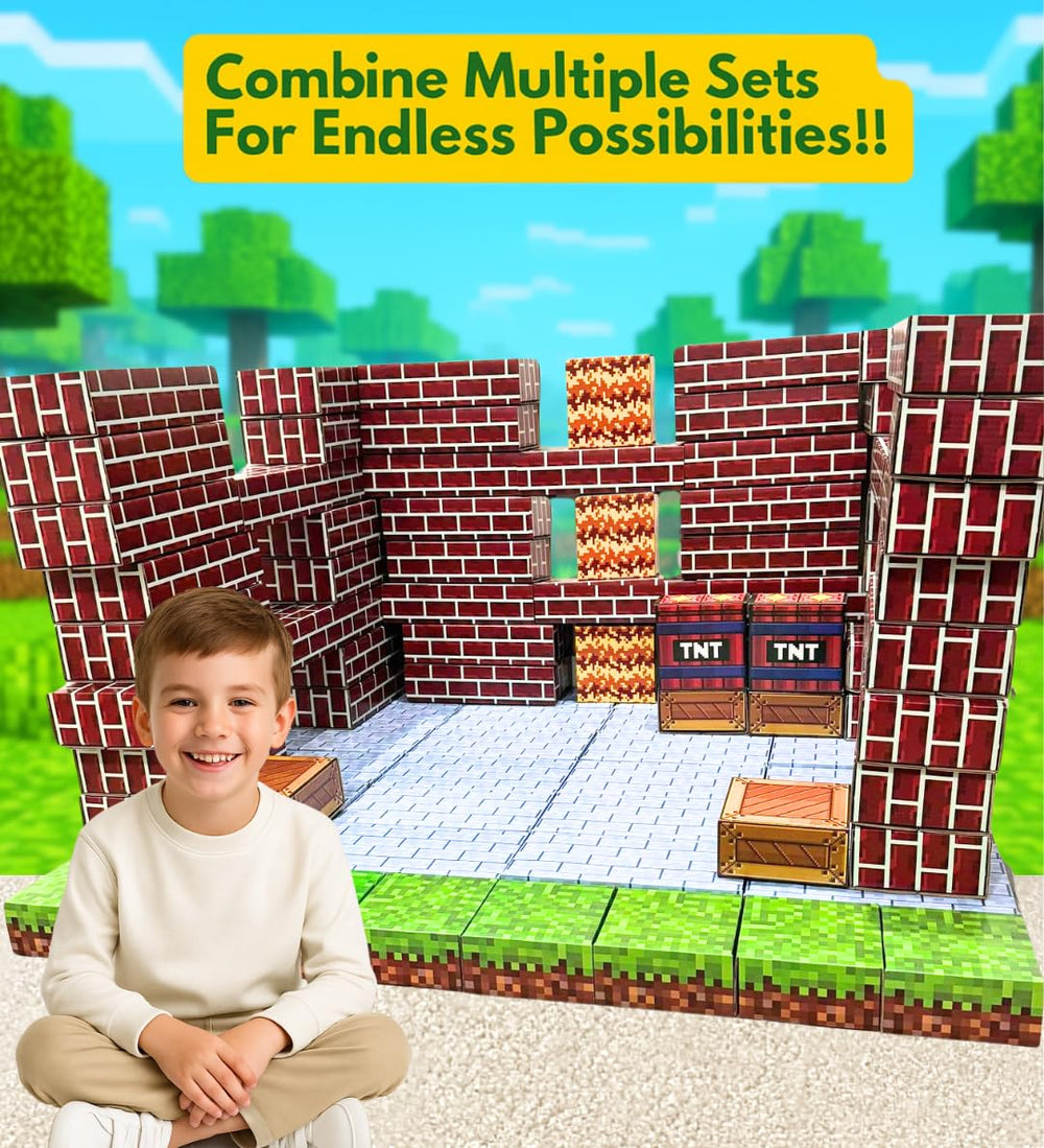 BVGME PixelStackers 100 piece set supports STEM inspired play through problem solving