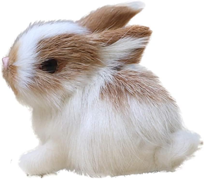 BWESOO white mini simulation rabbit, soft fabric texture for charming home decor