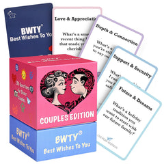 BWTY card deck cover, sturdy travel case for couples' prompts.
