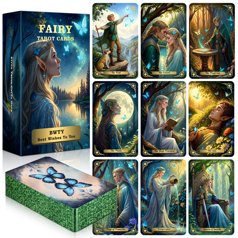 BWTY Best Wishes to You Fairy Tarot Cards cover art for beginners.