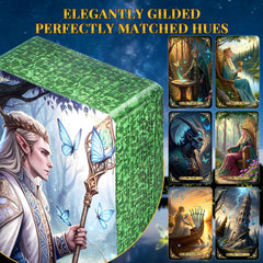 BWTY Best Wishes to You Fairy Tarot deck edges glow green gold.