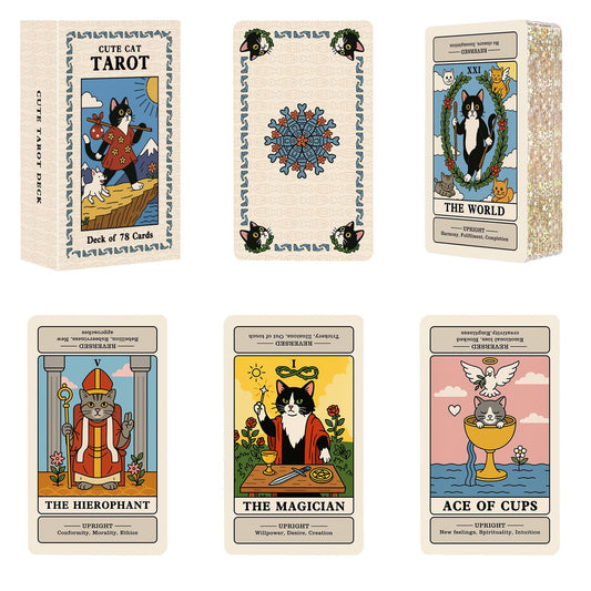 BWTY cat tarot deck with gilded edges for elegant, memorable readings