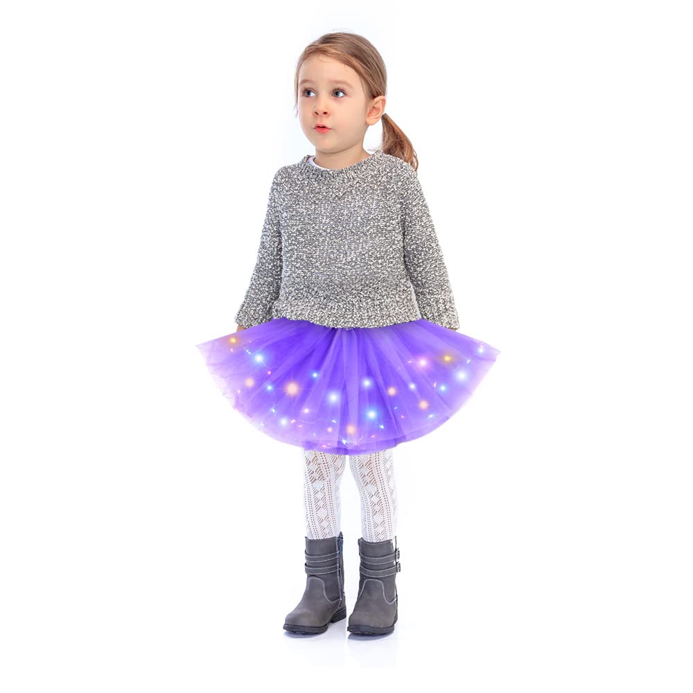 Bybyseno LED ballet tutu glows in multiple colors for festive occasions