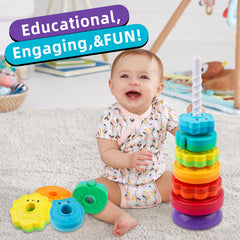 BYFWH rainbow discs with animal-apple design enhance color recognition and imaginative play.