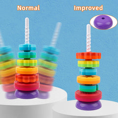 BYFWH rainbow discs feature hedgehog design for tactile exploration and visual tracking.