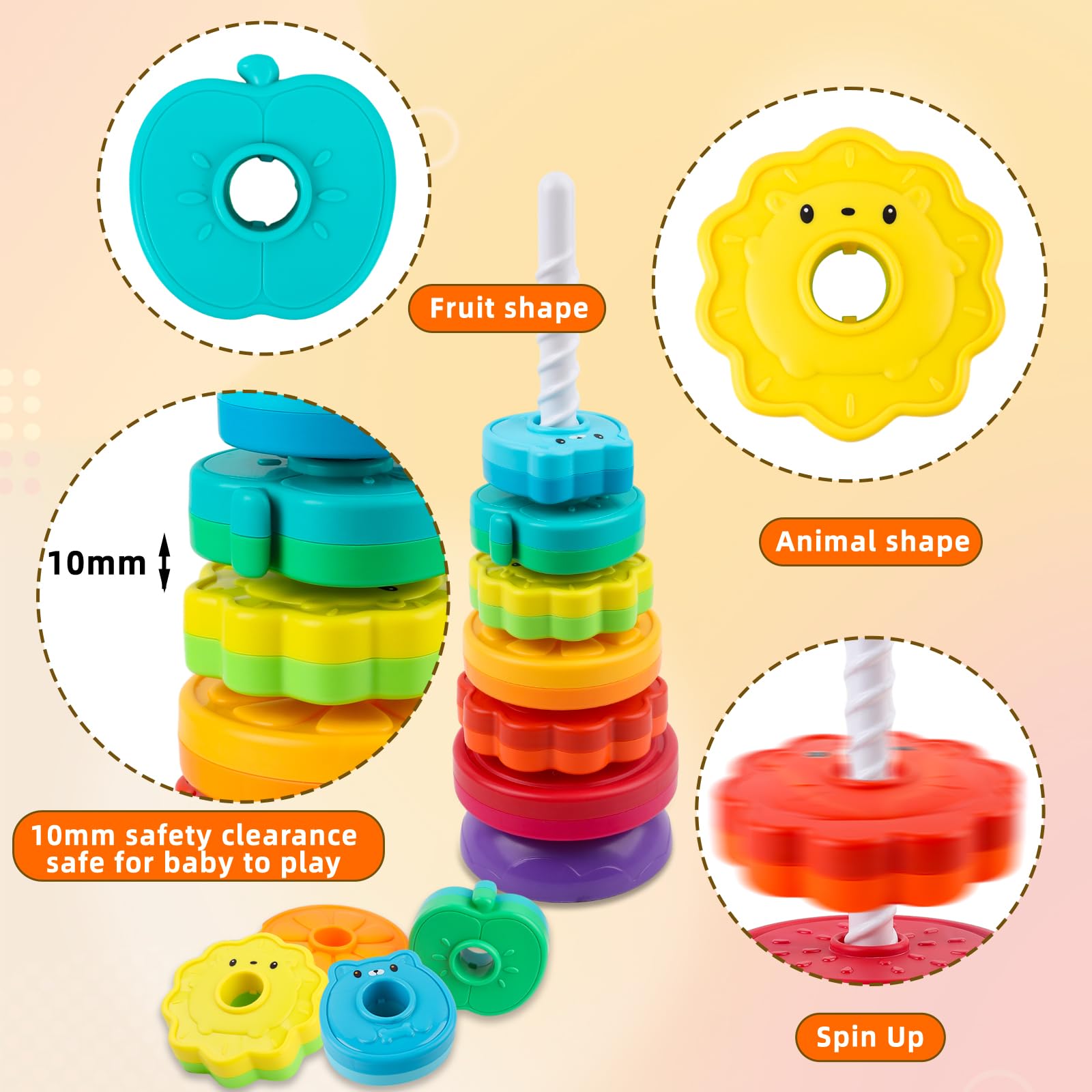 BYFWH watermelon-themed discs invite stacking challenges and hand-eye coordination during play.